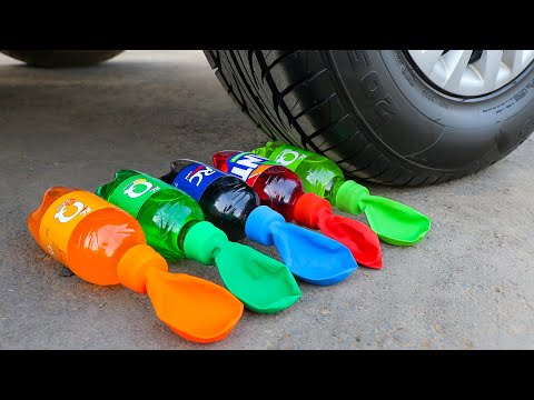 Aplastando Cosas Crujientes Con El Coche RC Cola Fanta Coca Cola Con Globos VS Rueda De Coche Aplastando Cosas Crujientes Con El Coche RC Cola Fanta Coca Cola Con Globos VS Rueda De Coche