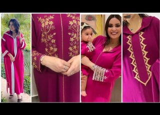 جديد جلابه مغربيه قمه في الروعة لون غوز فوشيا Jellaba Rose Fuchsia