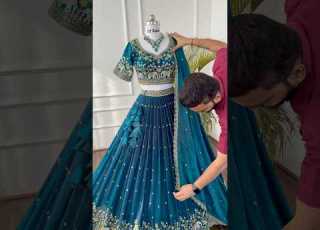 Mid Green Color Hand Embroidery Work Designer Lehenga Choli For Wedding Embroiderylehenga