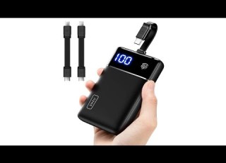  Review INIU Portable Charger Adjustable Built In Cables 10000mAh Power Bank With Tiny Size