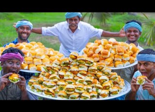 INDIAN BURGER VADA PAV Indian Street Food Recipe Making In Village Rainy Day Cooking
