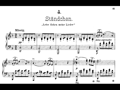 Schubert Ständchen Serenade Piano Solo Version With Score