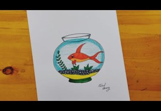 رسم حوض سمك Fish Tank Drawing Bir Balık Tankı çizmek Dessiner Un Aquarium 3 Aquarium Drawing