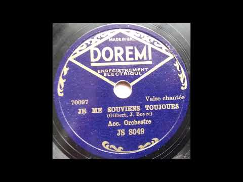 Unknown Artist Je Me Souviens Toujours