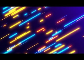  Rounded Neon Yellow And Blue Lines Background Video Footage Screensaver