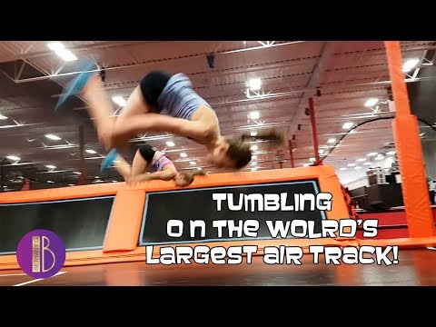 Tumbling On The WORLD S LARGEST AIR TRACK Gymnastics With Bethany G