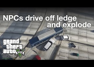  GTA V NPCs Drive Off Overpass And Cause Never Ending Chain Reaction Explosions