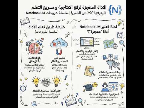 الاداة المعجزة لرفع الانتاجية و تسريع التعلم لا يعرفها 90 من الناس سلسلة شروحات NotebookLM
