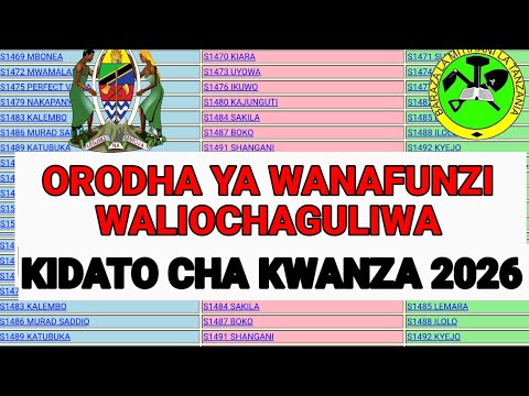 LIST OF STUDENTS SELECTED TO JOIN THE FIRST CLASS OF 2026 LIST OF STUDENTS SELECTED TO JOIN THE FIRST CLASS OF 2026