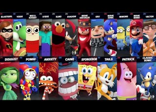  Sonic Vs Minions Vs Mario Vs Gru Vs Knuckles Yoshi Vs Steve Vs Shadow In Super Smash Bros Ultimate