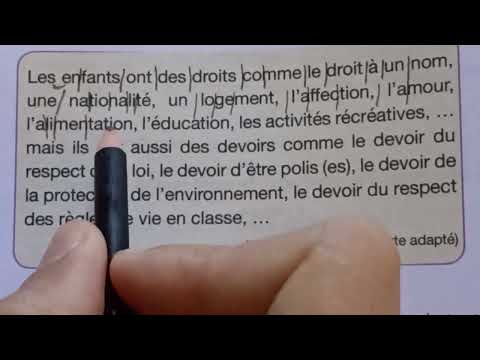 نص حول حقوق و واجبات الطفل باللغة الفرنسية نص حول حقوق و واجبات الطفل باللغة الفرنسية