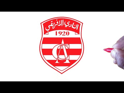 كيفية رسم شعار النادي الافريقي التونسي خطوة بخطوة Club African Tunisie