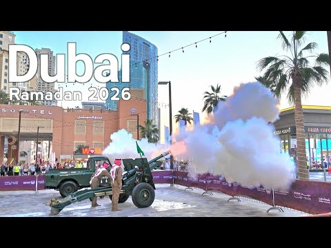 Dubai 4K Amazing Ramadan 2026 Cannon Firing In JBR Walking Tour Dubai 4K Amazing Ramadan 2026 Cannon Firing In JBR Walking Tour