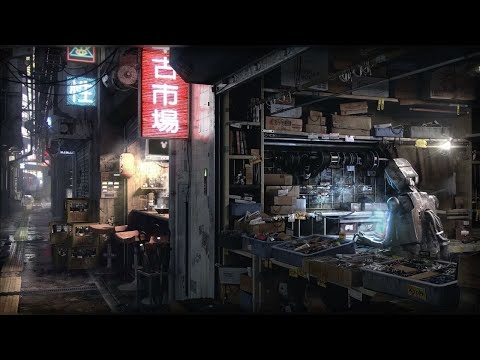 LoFi Study Tech Repair Shop Robot Relaxing Futuristic