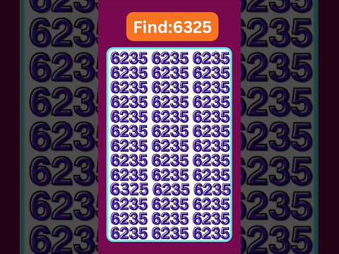 𝗖𝗮𝗻 𝘆𝗼𝘂 𝗳𝗶𝗻𝗱 𝗼𝗱𝗱 𝗻𝘂𝗺𝗯𝗲𝗿 𝟲𝟯𝟮𝟱 With In 8 Second Opticalillussion Maths Shorts Quiz