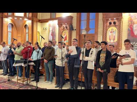 اللحن الشامي مزمور افتشنون ⲁⲩϭⲛⲟⲛ يصليه خورس افا أنطوني و بولا منير ليلة الخميس الكبير ٢٠٢٥