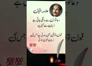 علامہ اقبال کا اردو شعر دعا دل سے مانگی جاتی ہے حقیقت یہی ہے