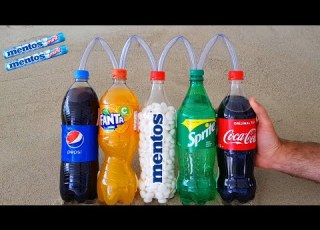 Experiment Coca Cola Sprite Fanta Pepsi VS Mentos Super Effect