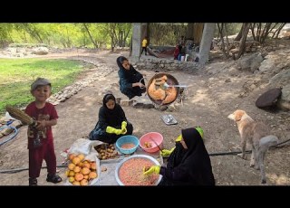 Village Life Camping Harvesting Pomegranates And Cooking In The Autumn Countryside