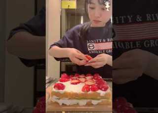  1からショートケーキ作ったらうまくできすぎたw Shorts