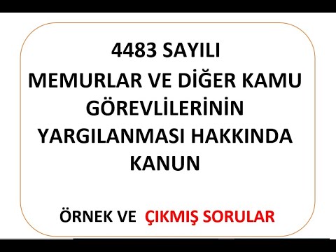 Law No 4483 On The Trial Of Civil Servants And Other Public Officials CURRENT QUESTIONS EKYS