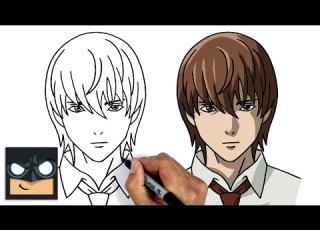 How To Draw Light Yagami Death Note Step By Step Anime Drawing Tutorial