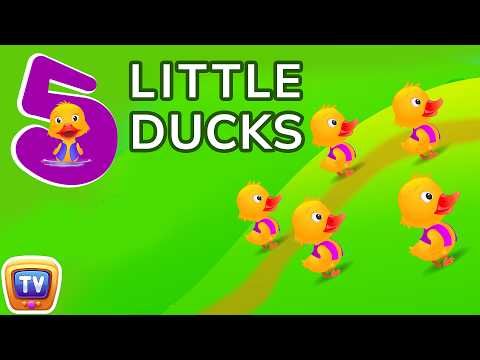 Five Little Ducks Nursery Rhyme With Lyrics Cartoon Animation Rhymes Songs For Children
