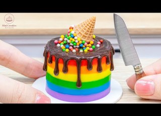  Beautiful Miniature Colorful Cake Miniature Rainbow Chocolate Cake Decorating Ideas Lotus Cakes