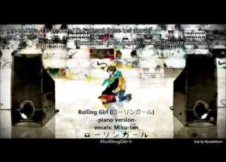 Miku Tan Rolling Girl Piano Ver English Romaji Lyrics