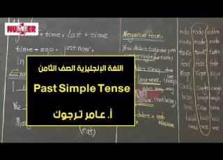 اللغة الإنجليزية Past Simple Tense أ عامر ترجوك حصص الصف الثامن