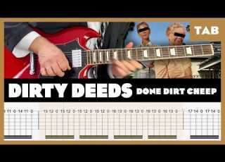 AC DC Dirty Deeds Done Dirt Cheap Guitar Tab Lesson Cover Tutorial