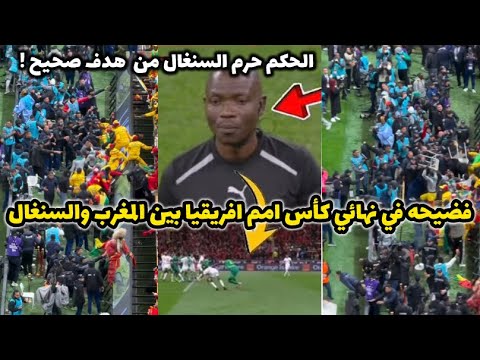 مهزله تحكيميه تسببت في خناقة جمهور السنغال والمغرب بسبب ركلة جزاء السنغال بطل افريقيا