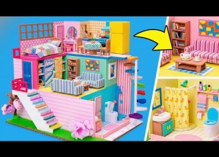  Casa De Muñecas Rosa De Ensueño DIY Fácil Y Súper Tierno