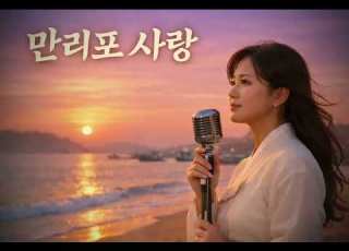 달빛가요방 만리포 사랑 노을빛 바다에서 기다리는 그리움 여성 감성 트로트 애절한 이별 노래 AI MUSIC