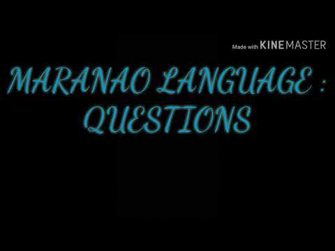 How To Speak MARANAO LANGUAGE 101 2 QUESTIONS And Meaning