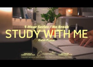  1 HOUR STUDY WITH ME Late Night Calm Piano Rain Sounds No Break