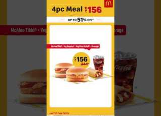 McDonald S 4pc Meal 156 Up To 51 Off On Your Favourites