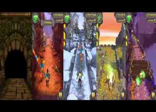  Temple Run VS Temple Run 2 Sky Summit VS Spooky Summit VS Blazing Sands VS Frozen Shadows Gameplay