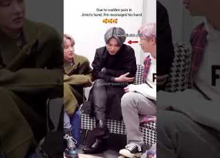  Due To Sudden Pain In Jimin S Hand Rm Messaged His Hand Bts Shorts Lovelyqueenbts Jimin Btsrm