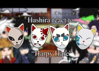 Hashira React To Harpy Hare Gacha Reaction Demon Slayer Kny Tanjiro Giyuu Yaelokre