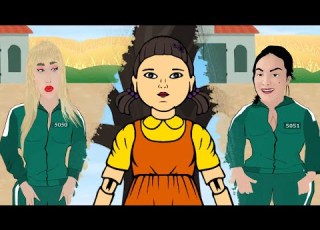 Jad Rebecca Squid Game الاستاذة و جاد وهبي مع ربيكا في لعبة الحبار
