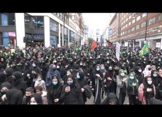  Huge Crowd Marches Through London To Mark Day Of Ashura Despite Social Distancing Restrictions