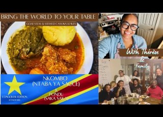 Nkombo Ntaba Ya Sauce Goat Meat Stew Pondu Saka Saka Cassava Leaves Stew