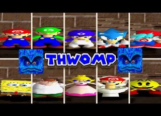  50 Characters Crushed By Thwomp Animation Super Mario 64 PC Port