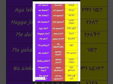 Learn Af Somali Oromifa And Amharic Afsomali