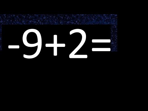 Minus 9 Plus 2 Adding And Subtracting Negative Numbers Minus Nine Plus Two 9 2
