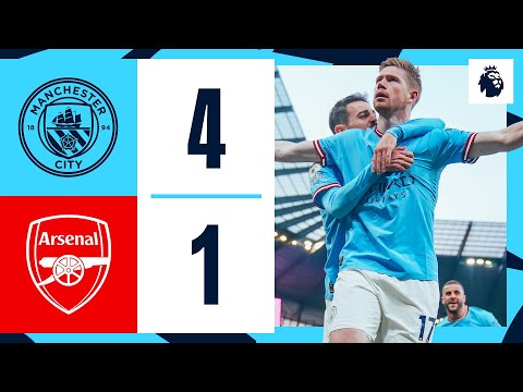HIGHLIGHTS Man City 4 1 Arsenal De Bruyne 2 Stones Haaland Goals Premier League