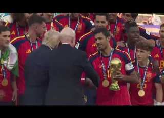  Trump Booed At World Cup As He Presents Spain FIFA Trophy Then Lingers For Lifting Ceremony