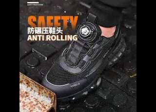 كوتشيات جديدة أحذية السلامة للعمل بأزرار دوارة جديدة أحذية غير قابلة للتدمير ذوات الشياكة والاناقة