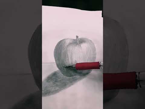 رسم تفاحة على طريقة الظلال والنور